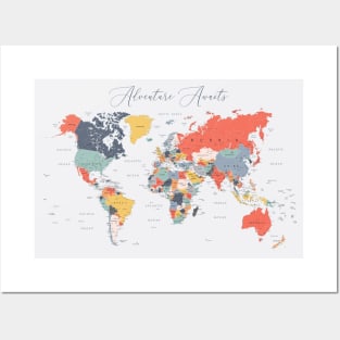 Adventure Awaits World Map Posters and Art